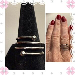 Ring - size 7.5 - stainless steel wire wrap spring coil - new - never worn